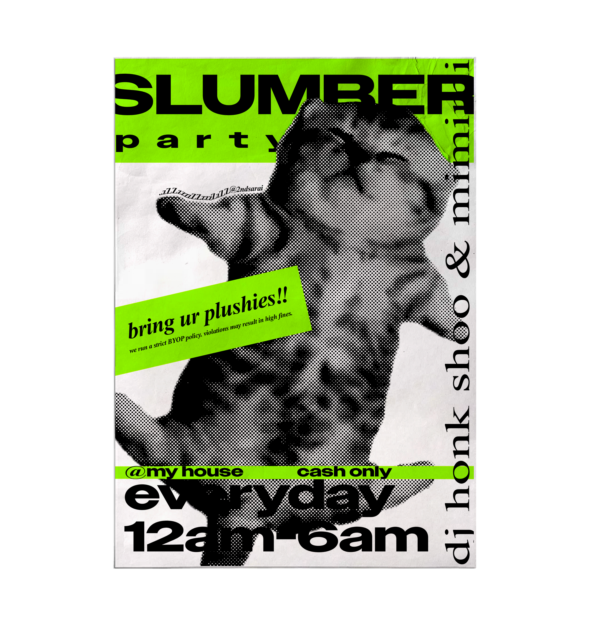 slumber party neon screen print